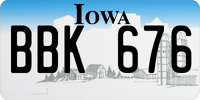 IA license plate BBK676