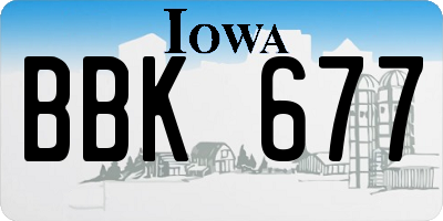 IA license plate BBK677