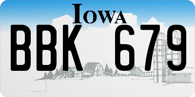 IA license plate BBK679