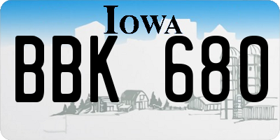 IA license plate BBK680