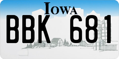 IA license plate BBK681