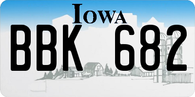 IA license plate BBK682