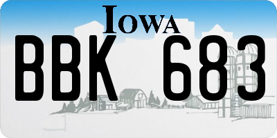 IA license plate BBK683