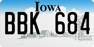 IA license plate BBK684
