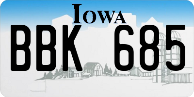 IA license plate BBK685
