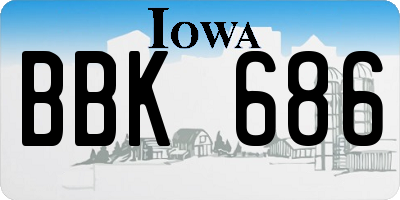 IA license plate BBK686