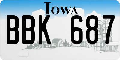 IA license plate BBK687
