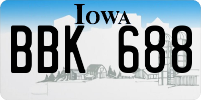 IA license plate BBK688