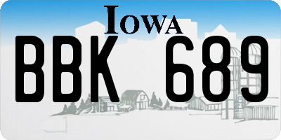 IA license plate BBK689