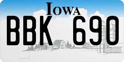 IA license plate BBK690