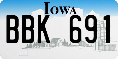 IA license plate BBK691