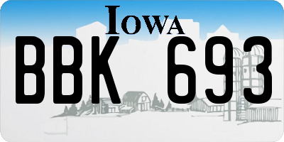 IA license plate BBK693