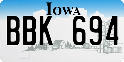 IA license plate BBK694