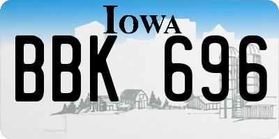 IA license plate BBK696