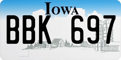 IA license plate BBK697