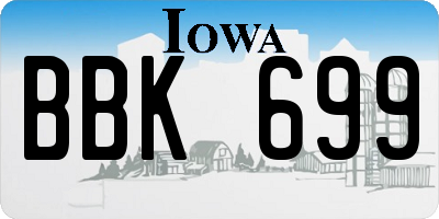 IA license plate BBK699