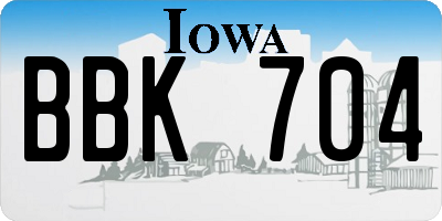 IA license plate BBK704