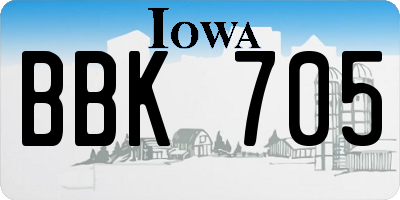 IA license plate BBK705