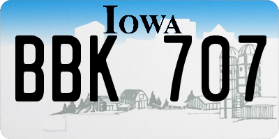 IA license plate BBK707