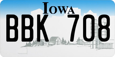 IA license plate BBK708