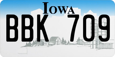 IA license plate BBK709