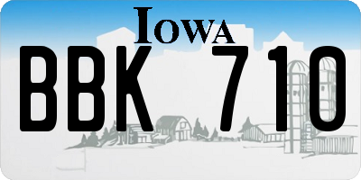 IA license plate BBK710