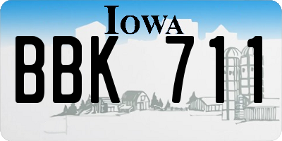 IA license plate BBK711