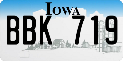 IA license plate BBK719