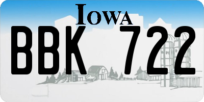 IA license plate BBK722