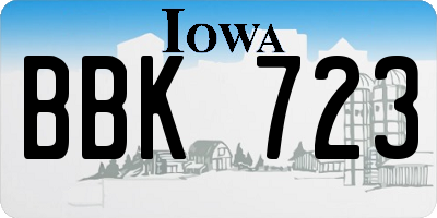 IA license plate BBK723