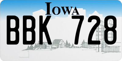 IA license plate BBK728