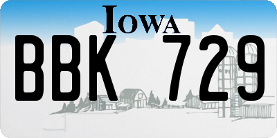 IA license plate BBK729