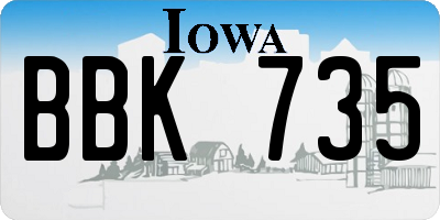 IA license plate BBK735