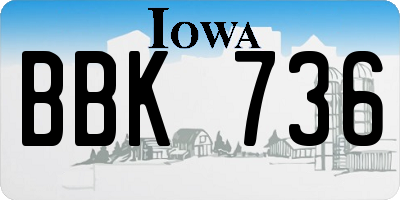 IA license plate BBK736