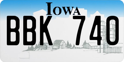 IA license plate BBK740