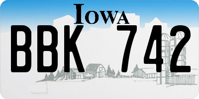 IA license plate BBK742