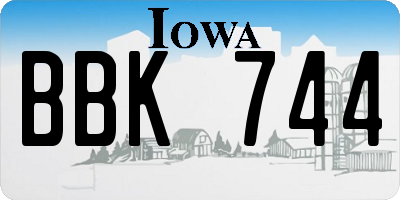 IA license plate BBK744