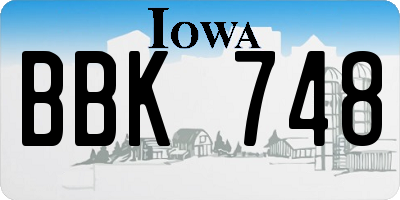IA license plate BBK748