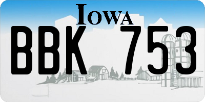IA license plate BBK753
