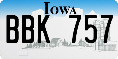 IA license plate BBK757