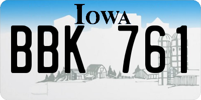 IA license plate BBK761