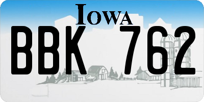 IA license plate BBK762