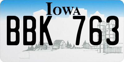IA license plate BBK763