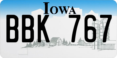 IA license plate BBK767