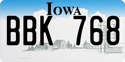 IA license plate BBK768