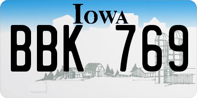IA license plate BBK769