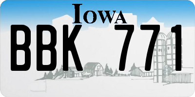 IA license plate BBK771