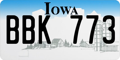 IA license plate BBK773