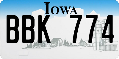 IA license plate BBK774