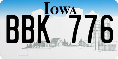 IA license plate BBK776